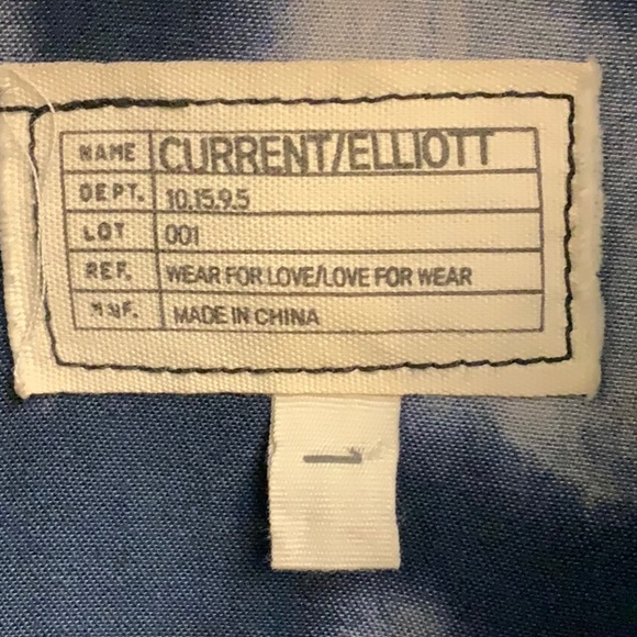 Current/Elliott Thunderstorm Navy Tie-dye Button-down Shirt in Size 1 (=6), NWOT - Picture 6 of 9